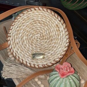 BATH & BODY WORKS Round Woven Boho Crossbody Bag